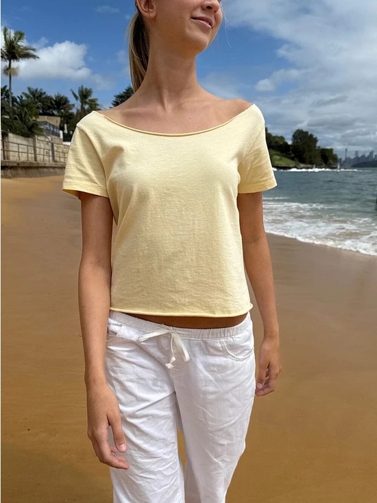 Brandy Melville Tops - BRANDY MELVILLE ROBYN OFF THE SHOULDER TOP IN YELLOW